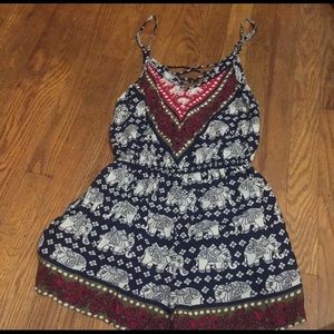 Angie Elephant Romper Cross Back